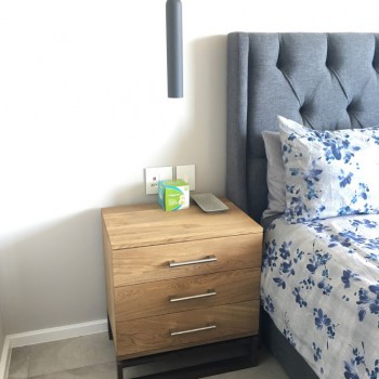 Oak and Walnut bedside table
