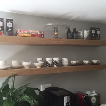 Oak floating shelves